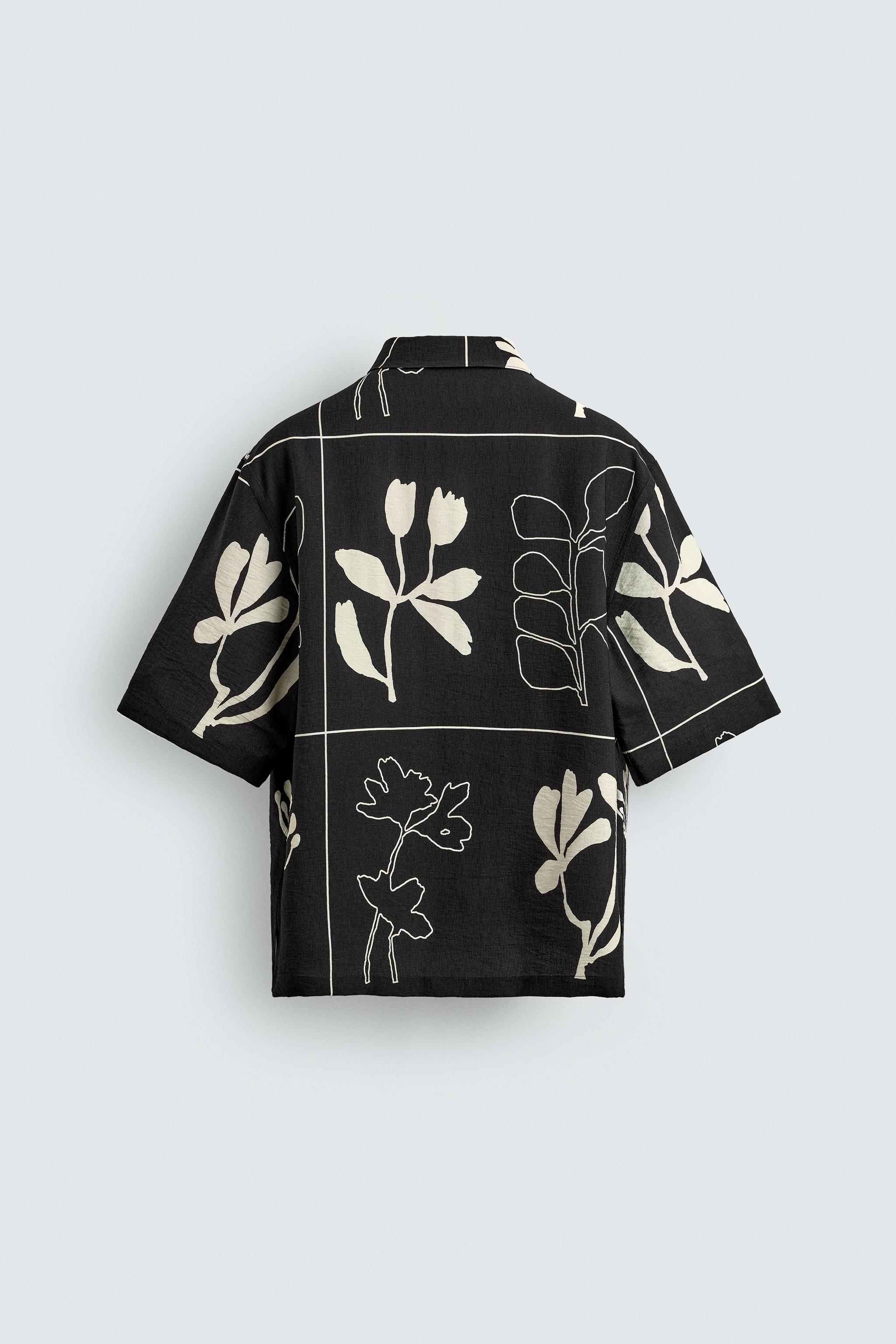 ABSTRACT PRINT FLOWY SHIRT